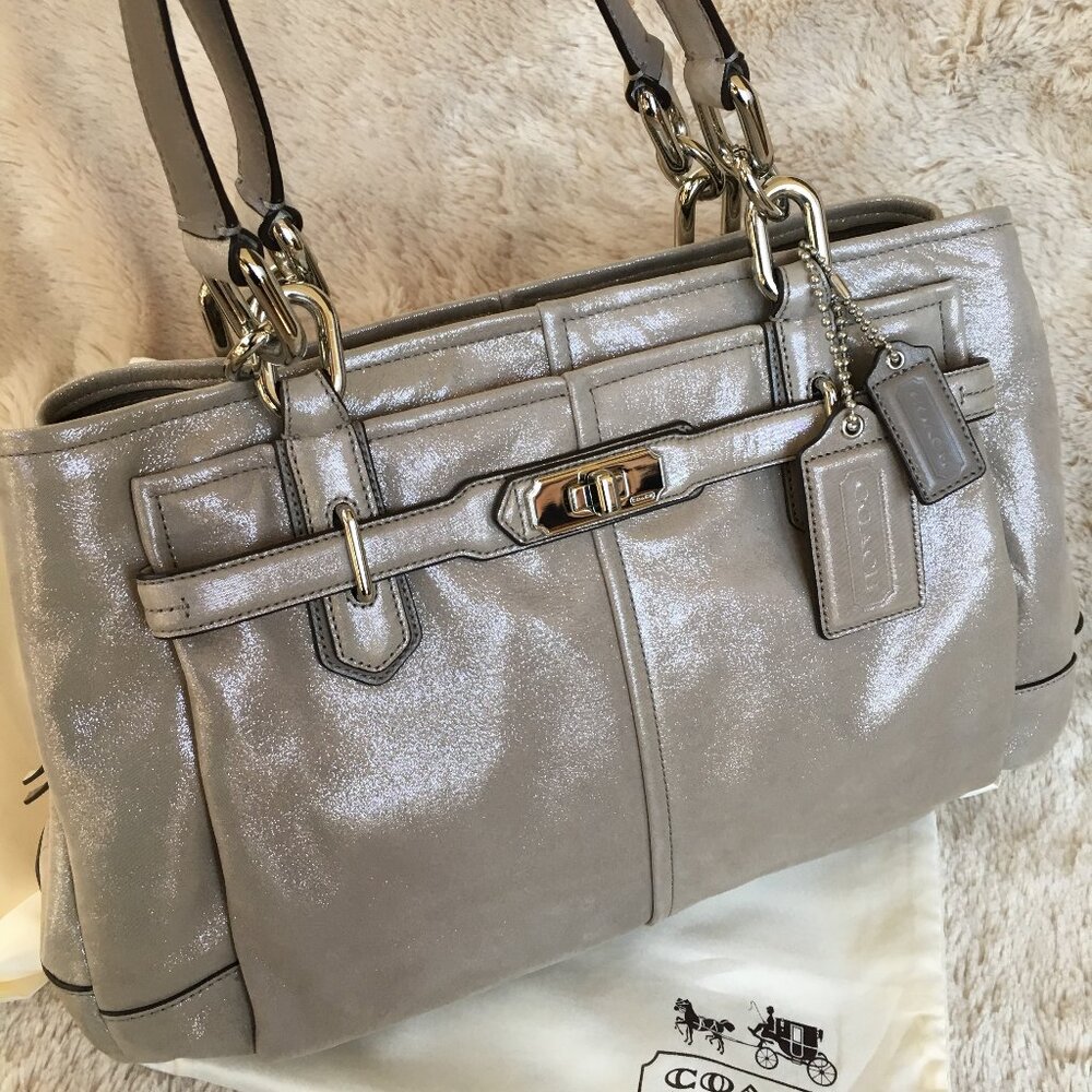Coach Chelsea Jayden Platinum metallic carryall shoulder bag, retail